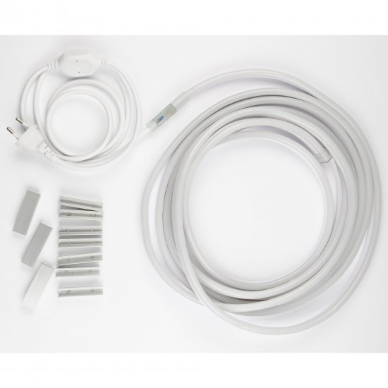 Комплект светодиодной ленты Uniel SMD2835 220В 8 мм 10м 8 Вт/м 120диод/м 180 лм/м IP67 6500 К холодный белый свет