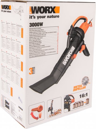 Пылесос-воздуходувка садовый электрический WP506E 3000 Вт
