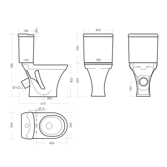 Унитаз-компакт Sanita Master косой выпуск двойной слив