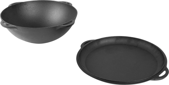 Казан чугунный с крышкой-сковородой Forester 9 л