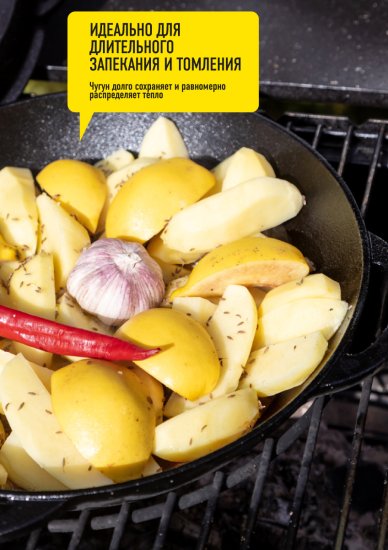 Казан чугунный с крышкой-сковородой Forester 9 л