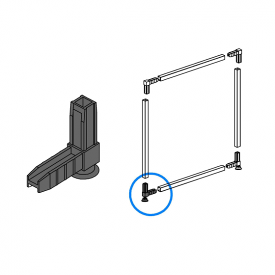 Коннектор 2 Лофт с регулируемой опорой пластик черный