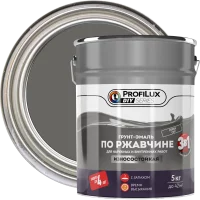 Грунт-эмаль 3 в 1 Profilux DIY гладкая цвет серый 5 кг