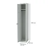Шкаф распашной ШРС-11-300 с 1 дверью 30x185x50 см сталь цвет серый