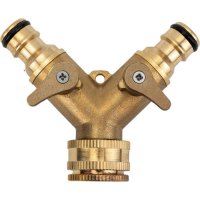Латунный двухканальный разветвитель на кран SanTrade SM-HQC0704