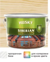 Лазурь для дерева Husky Siberian «Суперлазурь» полуглянцевая прозрачная 9 л