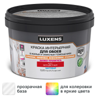 Краска для обоев Luxens моющаяся матовая прозрачная база С 250 мл