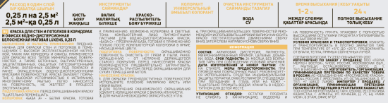 Краска для стен в коридоре и офисе Luxens моющаяся матовая прозрачная база С 250 мл