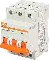 Автоматический выключатель TDM Electric ВА47-60 3P C20 А 6 кА SQ0223-0110