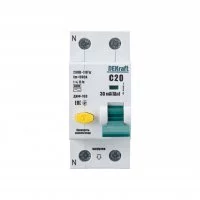 Дифференциальный автомат Dekraft 1P N C20 A 30 мА 6 кА AC 16205DEK