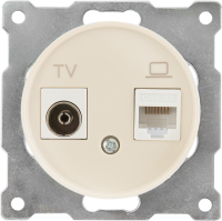 Розетка двойная антенна/компьютер TV/RJ45 кат.5e встраиваемая Onekeyelectro 1E20811301 цвет бежевый