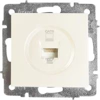 Розетка компьютерная встраиваемая Lezard Vesna cat 6 цвет жемчужно-белый