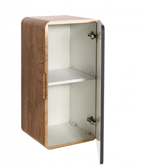 Шкаф для ванной Окинава подвесной 35x70 см в разборе цвет графит