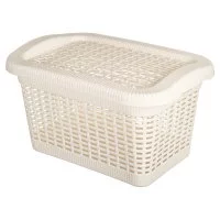 Корзина универсальная 42x30x25 см прямоугольная цвет бежевый