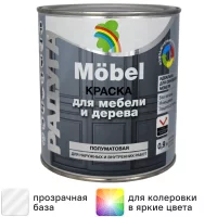 Краска для мебели Радуга полуматовая цвет прозрачный 0.9 л
