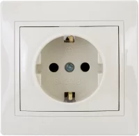 Розетка встраиваемая Tdm Electric Таймыр с заземлением, цвет бежевый