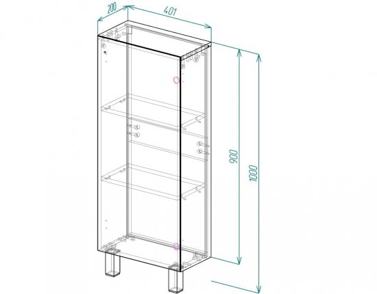 Шкаф Турин 40F напольный 100x40 см цвет дуб вотан