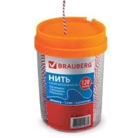 Хлопчатобумажная нить для прошивки документов BRAUBERG ТРИКОЛОР