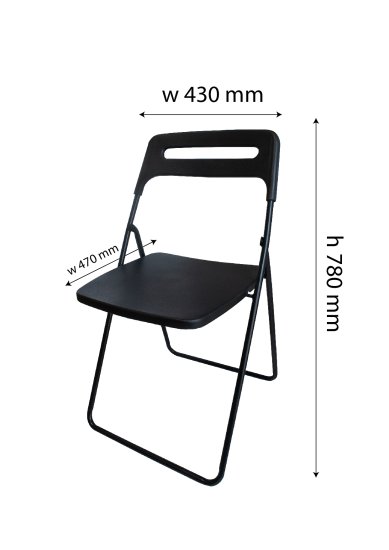 Стул складной 43x78x47 см ножки металл/сиденье ПВХ цвет черный