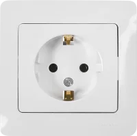 Розетка встраиваемая Systeme Electric Glossa с заземлением в сборе цвет белый