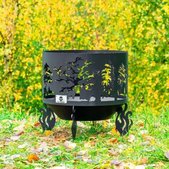 Чаша костровая Деревья 500 мм коническое дно 4 ножки