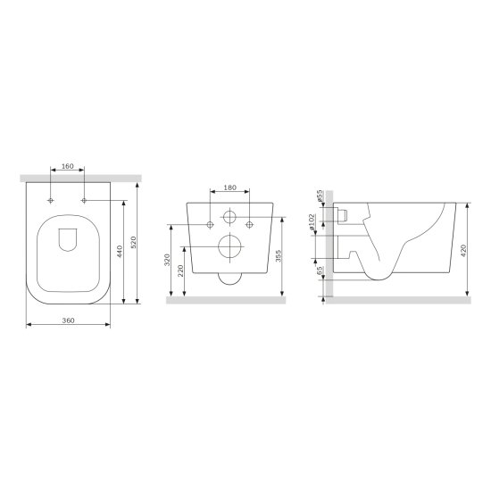 Унитаз подвесной AM.PM Moxie Flash Clean C9M1700SC, безободковый, с сиденьем микролифт