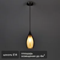 Люстра подвесная «Paso» 5020-1 1 лампа 4 м² цвет черный