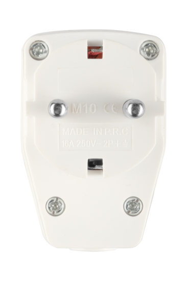 Вилка угловая Duwi 250 В с заземлением 16 А цвет белый