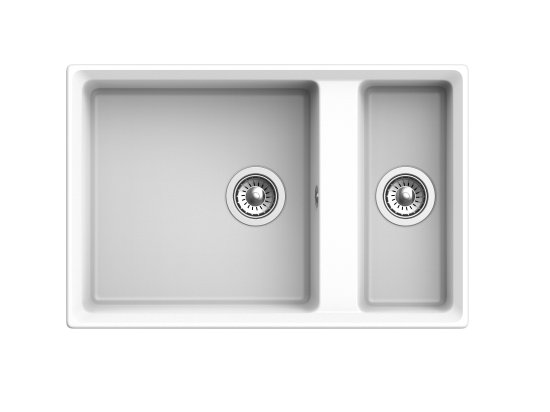 Мойка для кухни врезная Delinia 76x50 см глубина чаши 19 см кварц цвет белый