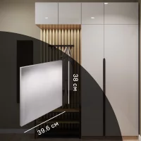 Дверь для шкафа Лион 39.6x38x1.6 см ЛДСП цвет серый глянец