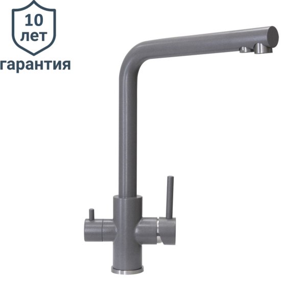 Смеситель кухонный Луза общая высота 34.7 см цвет серый шелк