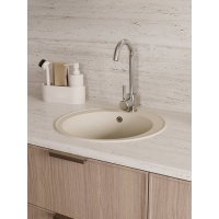 Кухонная мойка Teymi Helmi 50x42, белая (хлопок) матовая T120106