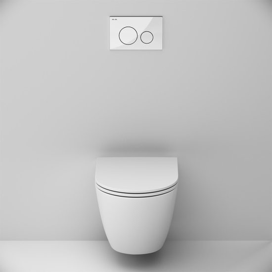 Комплект инсталляция с унитазом AM.PM Struktura FlashClean IS70151.9S1700, безободковый, с микролифтом, клавиша Pro цвет хром