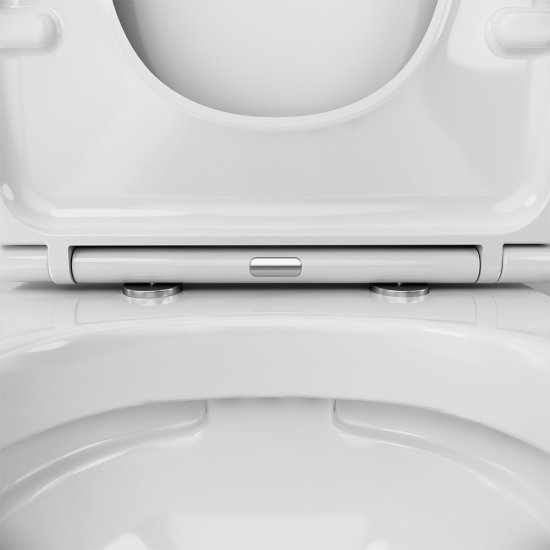 Комплект инсталляция с унитазом AM.PM Struktura FlashClean IS70151.9S1700, безободковый, с микролифтом, клавиша Pro цвет хром