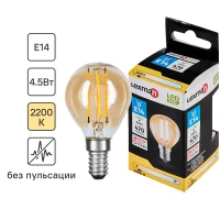 Лампа светодиодная Lexman E14 220-240 В 4.5 Вт груша 470 лм теплый белый цвет света
