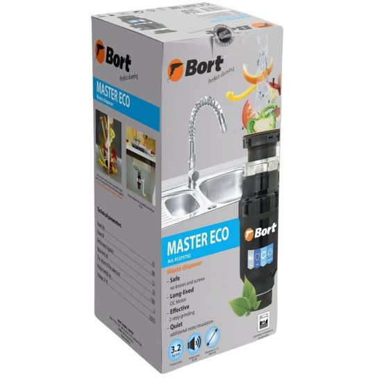 Измельчитель пищевых отходов Bort Master Eco 390 Вт 2600 об./мин (91275752)
