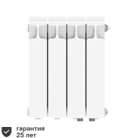 Радиатор секционный Rifar Monolit 350/100 биметалл 4 секции нижнее правое подключение цвет белый