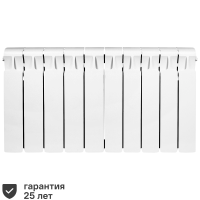 Радиатор секционный Rifar Monolit 350/100 биметалл 10 секций нижнее правое подключение цвет белый
