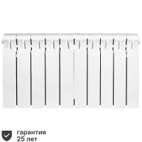 Радиатор секционный Rifar Monolit 350/100 биметалл 10 секций нижнее правое подключение цвет белый
