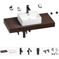 Комплект мебели для ванной комнаты с раковиной Wellsee Genuine Tree