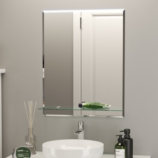 Зеркало с полкой прямоугольное 50х60 см Continent Прямоугольник (В134)