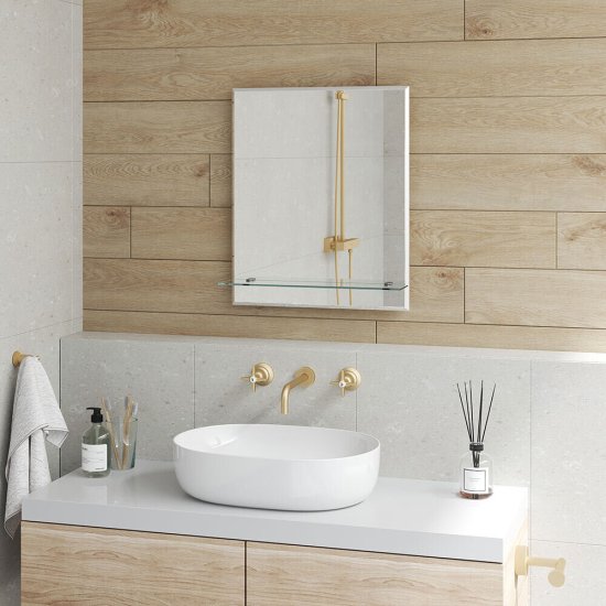 Зеркало с полкой прямоугольное 50х60 см Continent Прямоугольник (В134)