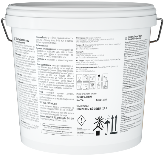 Лак интерьерный Tikkurila Lacquer Aqua База EP бесцветный полуглянцевый 2.7 л