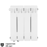 Радиатор секционный Rifar Monolit 350/100 биметалл 4 секции нижнее левое подключение цвет белый