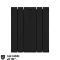 Радиатор секционный Rifar Supremo S50006RAL9005 500/90 6 секций боковое подключение биметалл черный