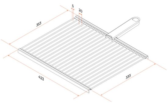 Гриль для барбекю Gratar РБ102 36x2x42 см нержавеющая сталь