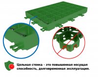 Газонная решётка 60x40 см D400 пластик цвет зелёный