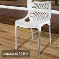 Стул садовый Эврика 45x60x77.5 см пластик белый