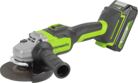 УШМ аккумуляторная бесщеточная Greenworks GD24AG, 24 В Li-Ion 2 Ач