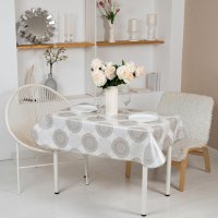 Скатерть Колорит Круги прямоугольная 135x220 см цвет серый